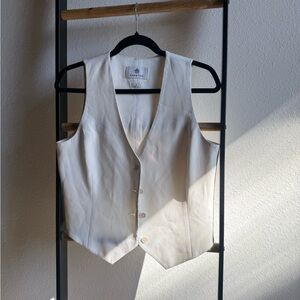 Babaton Ivory Tailored Button Vest